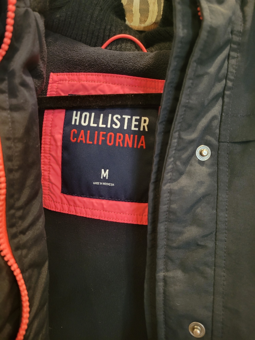 Hollister Navy Ski Jacket with Pink Accents - Picture 2 of 6